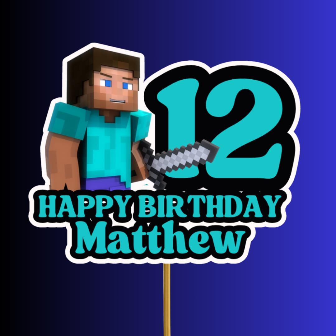 Gloss Print Minecraft Cake Topper