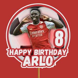 Bukayo Saka Football Arsenal Spersonalizowana dekoracja na tort Na każde imię Każdy wiek