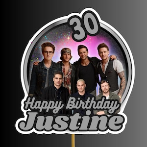 Adorno para tarta de McFly personalizado reventado, para celebrar cumpleaños, con cualquier nombre y edad