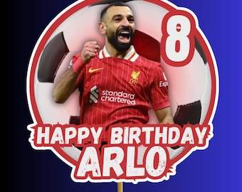 Mohamed Salah Liverpool Football Personalised Cake Topper Decoration Any Name Any Age
