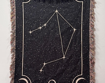 Zodiac Woven Throw Blanket: Celestial Astrology Decor