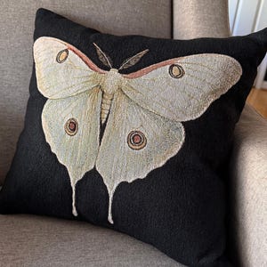 Woven Luna Moth Pillow | Moth Throw Pillow | Bohemian Decor | Eclectic Accessories | Housewarming Gift | Birthday Gift