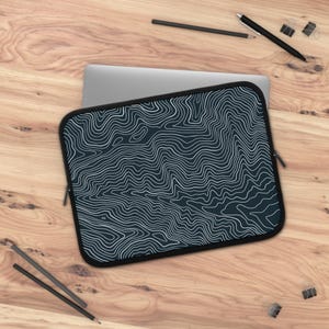 Topo Map Laptop Sleeve | Clingmans Dome Laptop Sleeve | Birthday Gift | Neoprene Sleeve | Back-to-School