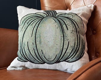 Pumpkin Woven Pillow | Fall Throw Pillow | Eclectic Pillow | Halloween Decor | Pumpkin Accessories | Housewarming Gift