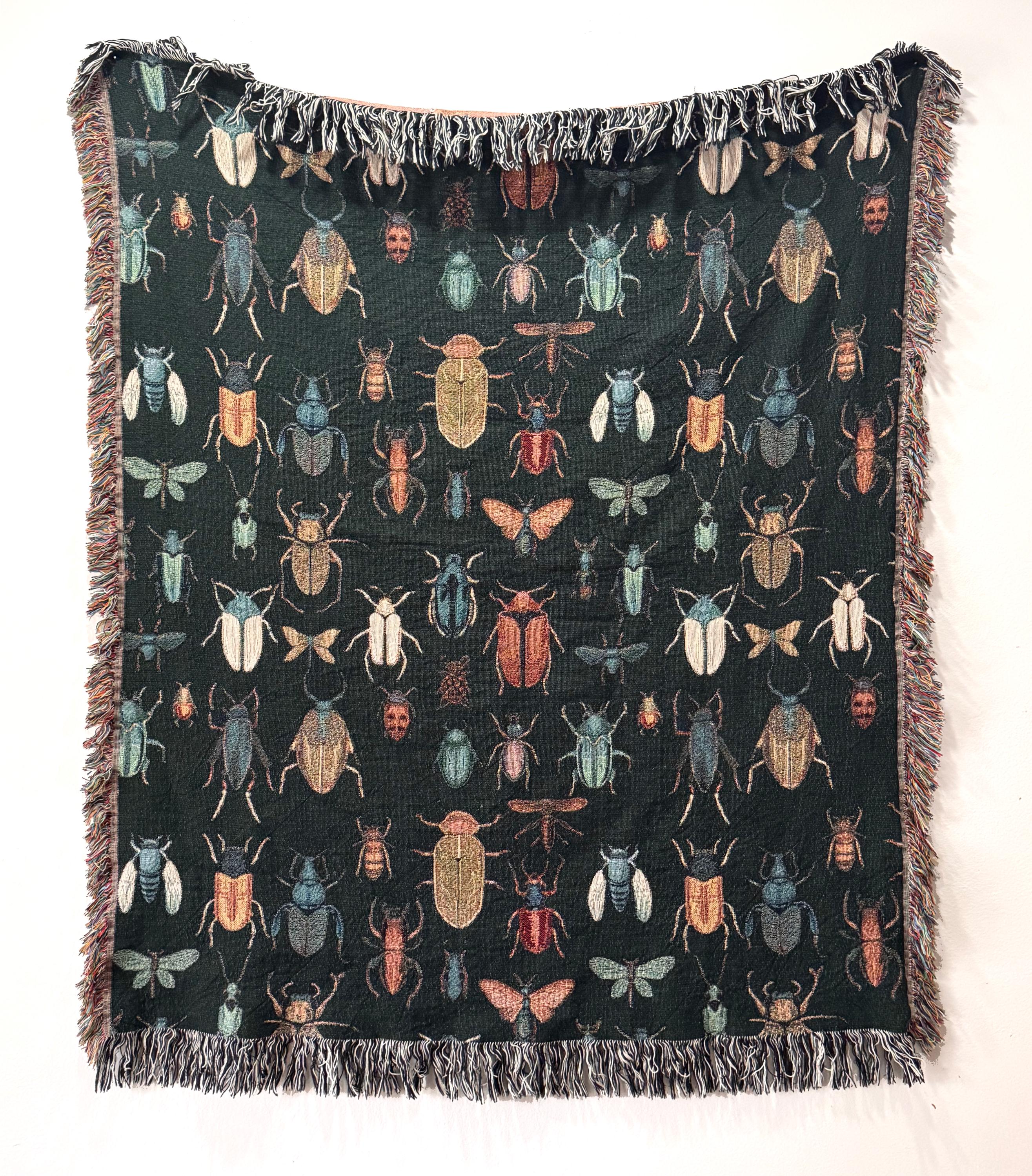 Insect Pattern Throw Woven Beetle Blanket | Woven Insect Throw Blanket | Bug Throw Blanket ...