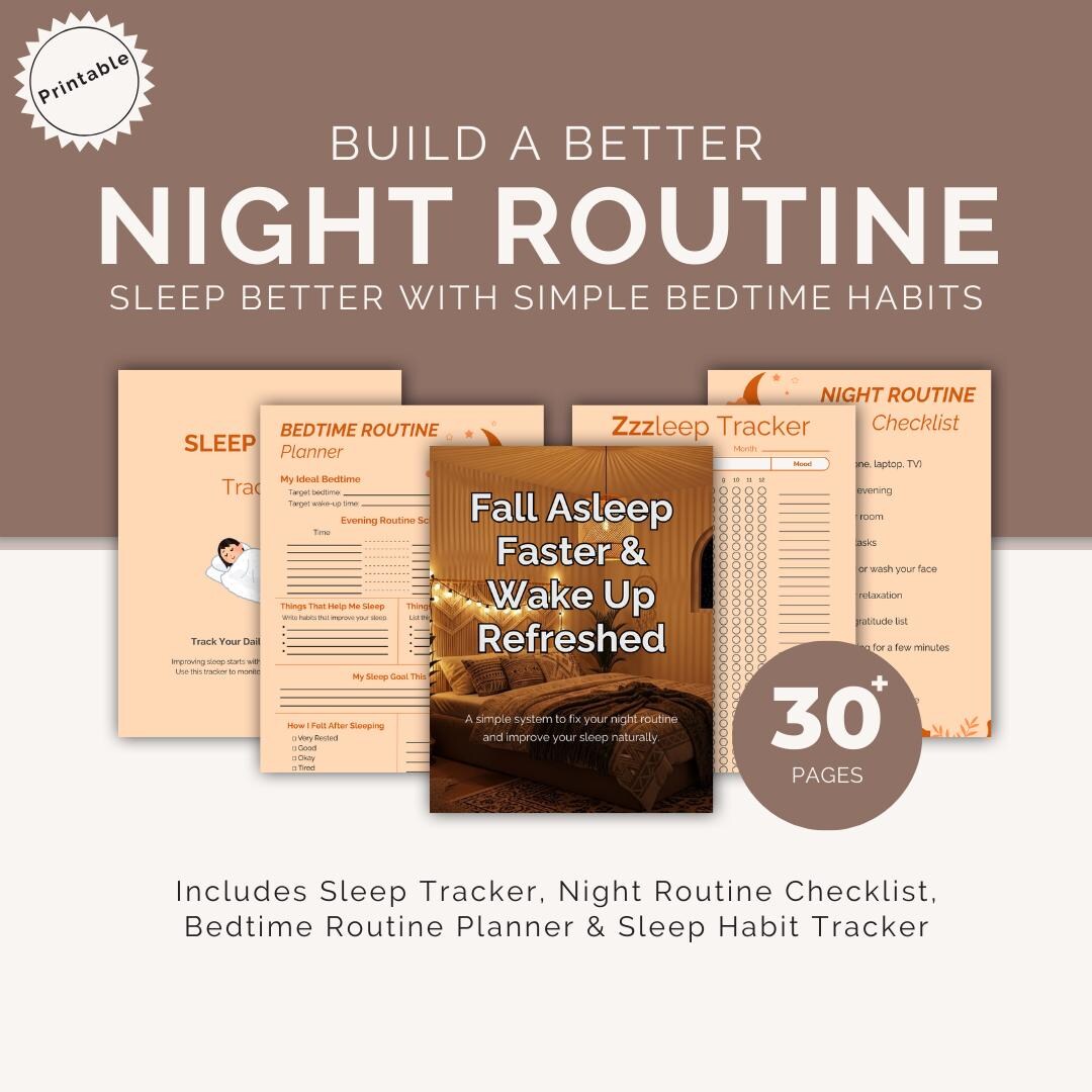 Night Routine Planner Printable | Bedtime Routine Checklist | Sleep ...