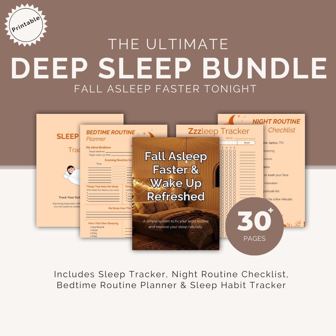 Sleep Routine Tracker Sleep Improvement Bundle | Sleep Tracker Printable | Night Routine ...