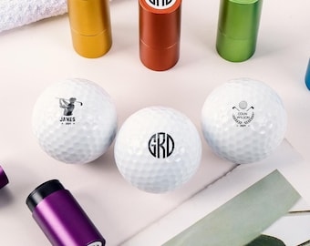 Personalized Custom Name Golf Ball Stamp Box, Golfer Sport Gifts for Him, Golf Accessories, Gifts For Men, Golfer Sport Gift,Ink Ball Stamp