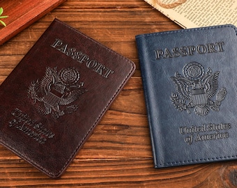 Leather Passport Cover for Men and Woman, Leather Passport Holder, Passport Case, Passport Wallet, Travel Gifts, Birthday Gift