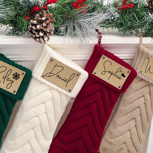 2025 Gravierte Leder Aufnäher Strümpfe, Personalisierte Weihnachtsstrümpfe, Weihnachtsstrumpf, Weihnachtsstrümpfe, Weihnachtsdekor Geschenk