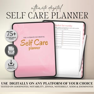 Hyperlinked Self Care Planner: Mental Health, Mindfulness (Digital Download)