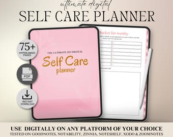Hyperlinked Self Care Planner: Mental Health, Mindfulness (Digital Download)