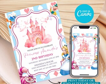 Editable Princess Birthday Invitation – Royal Girl Party | Digital Download