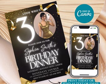 Surprise 30th Birthday Invitation, Photo Birthday E-Invite Template (Digital Download)