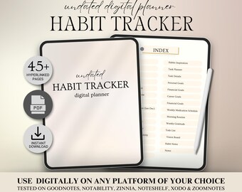 Habit Tracker GoodNotes Digital Planner: Self-Care, Workout, Skincare (PDF)