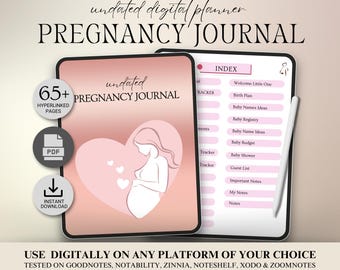 Digital Pregnancy Journal – GoodNotes Hyperlinked Planner | PDF Download