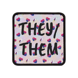 Dreamy Bi Pride They/Them Pronouns Iron-On Patch