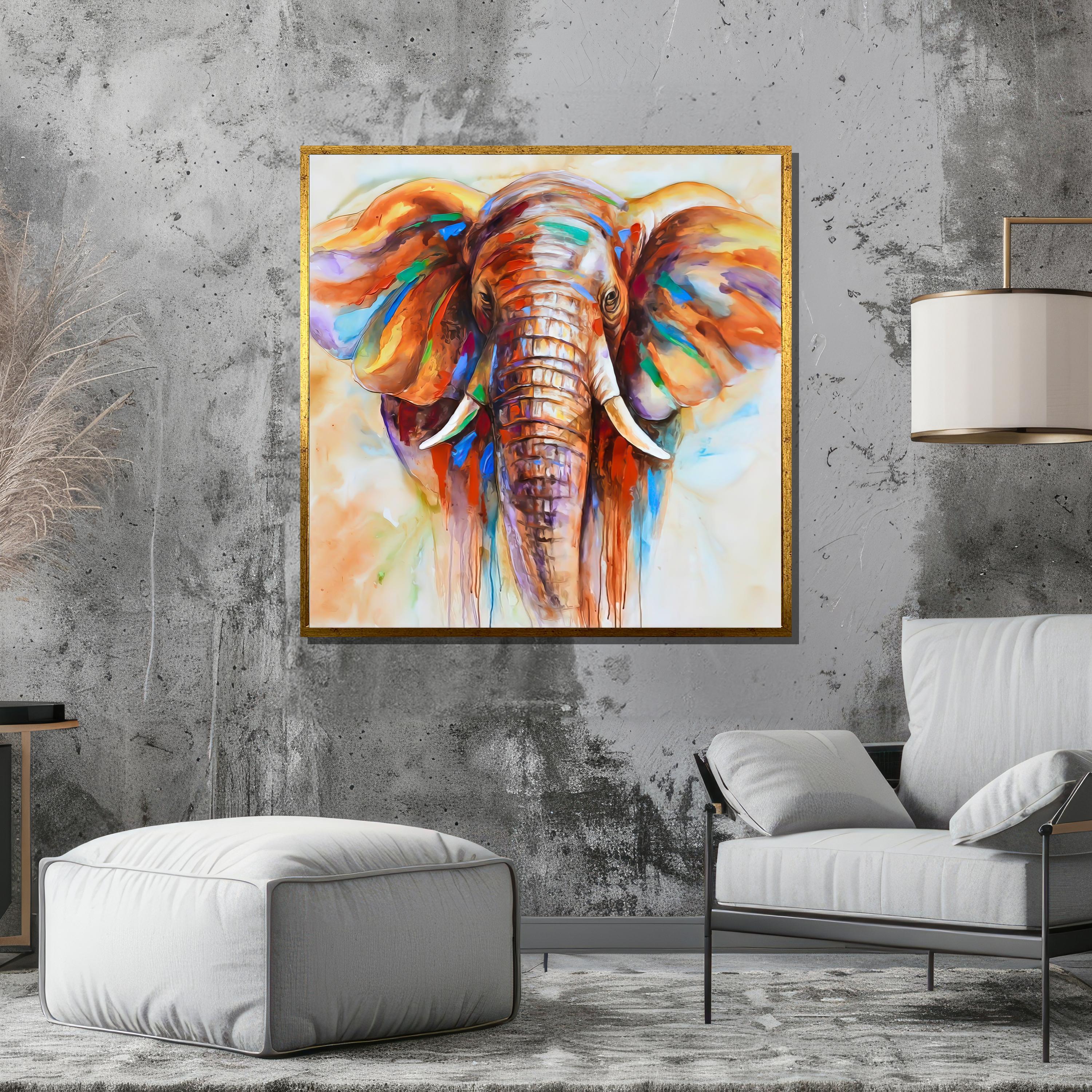 Colorful Elephant Art - Vibrant Abstract Elephant Portrait - Bold ...