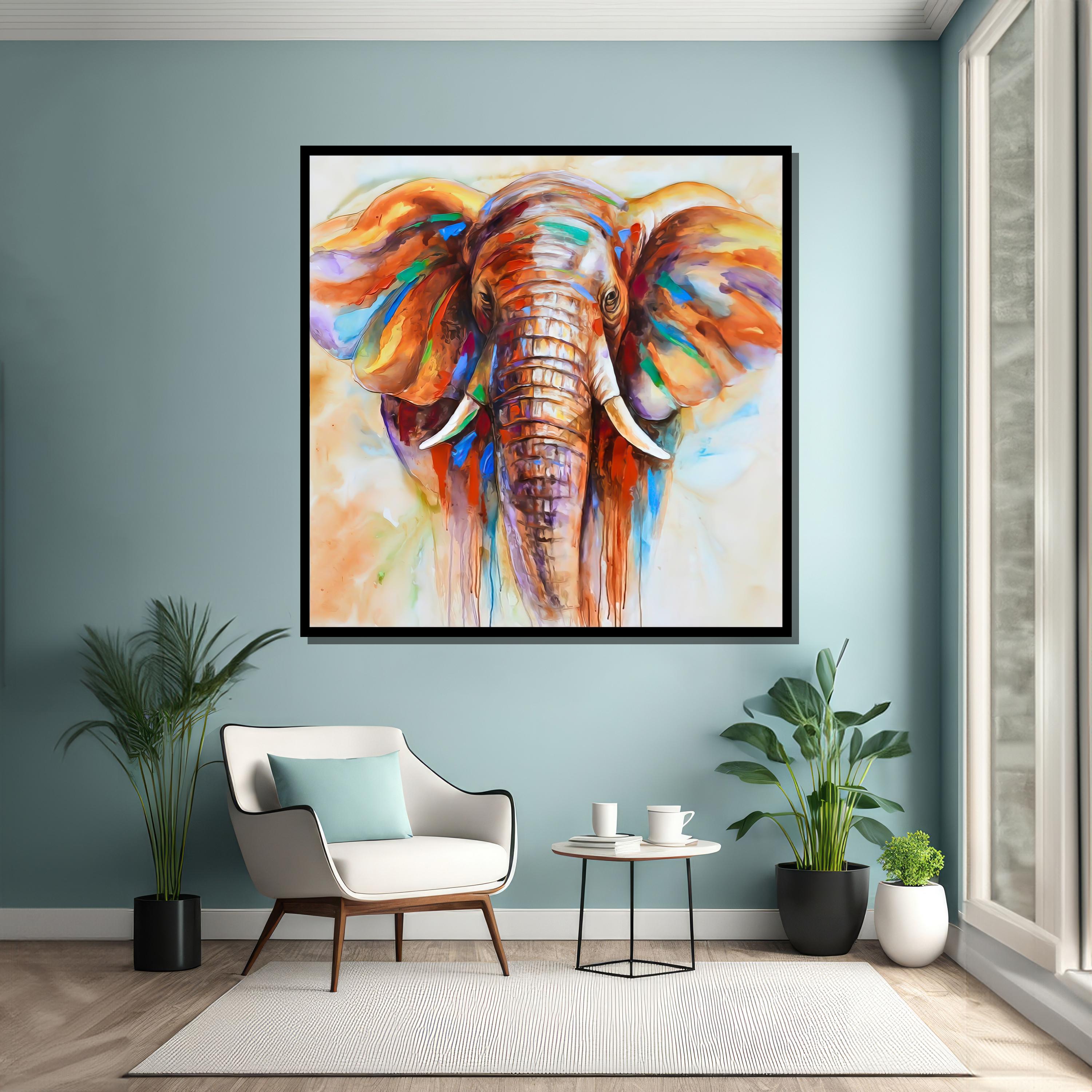 Colorful Elephant Art - Vibrant Abstract Elephant Portrait - Bold ...