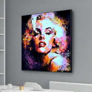 Colorful Marilyn Monroe Canvas Print - Pop Art Icon - Abstract Expressionism Wall Art - Glamorous Home Decor