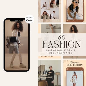 Fashion Ecommerce Instagram Story Canva Templates, Instagram Reels, Fashion Canva Template, Fashion Instagram Story Templates