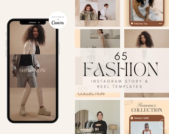 Modelli Canva per storie Instagram di e-commerce di moda, Reels di Instagram, Modello Canva di moda, Modelli per storie Instagram di moda