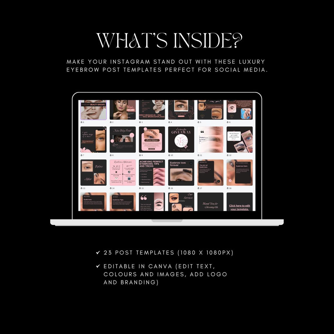 Luxury Brow Instagram Templates, Microblading Brow, Brow Tech Templates ...