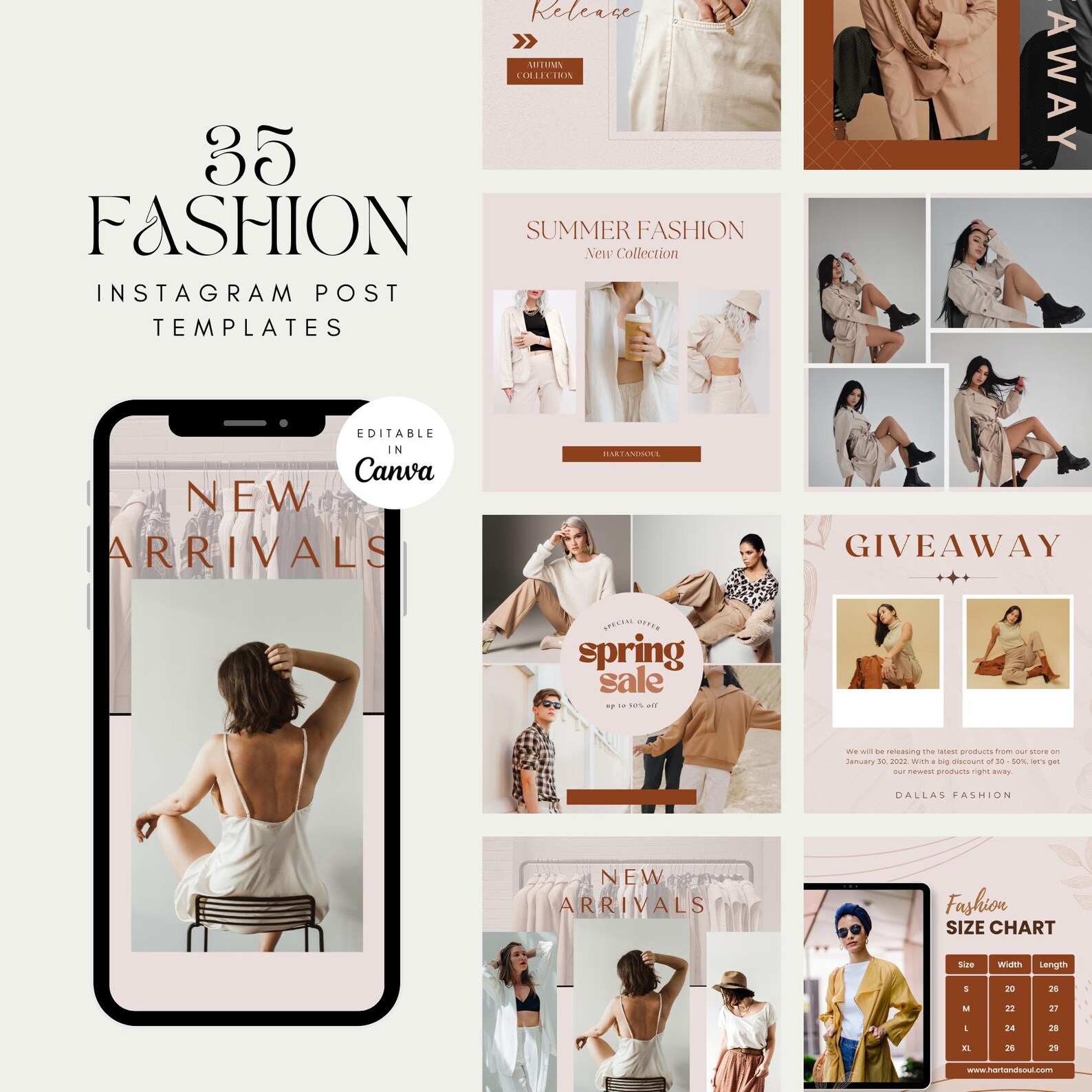 Fashion Ecommerce Instagram Post Canva Templates Fashion Posts for ...