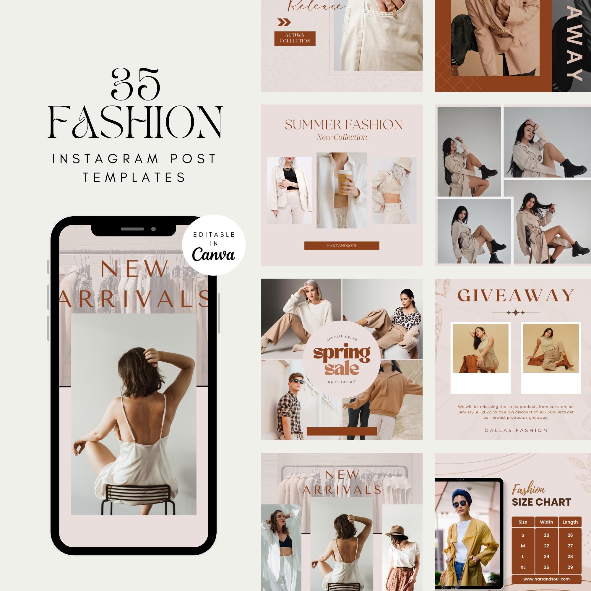 Fashion Ecommerce Instagram Post Canva Templates Fashion Posts for ...