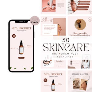 Skincare Instagram Templates Esthetician Instagram Template Dermatologist Templates Skincare Social Media, Skincare Canva Template Beauty