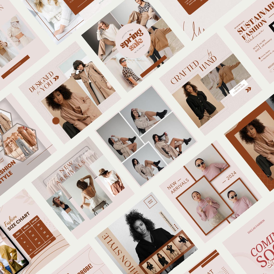 Fashion Ecommerce Instagram Post Canva Templates Fashion Posts for ...