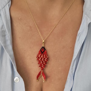 Colorful Fish Necklace Fish Pendant Summer Necklace Thin Chain Necklace  Beach Necklace Handmade Necklace Nautical Necklace Summer Jewelry