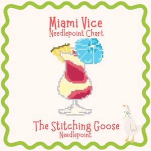 Miami Vice Cocktail Needlepoint Digital Chart