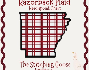 Arkansas Razorback Plaid Needlepoint Chart