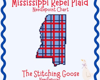 Mississippi Rebel Plaid Needlepoint Chart