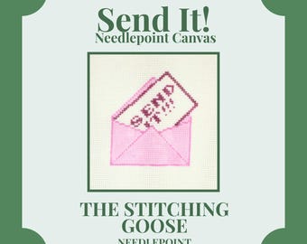 Send It! Needlepoint Canvas in Pink