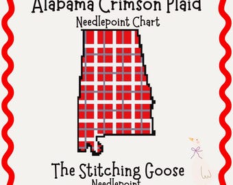 Alabama Crimson Needlepoint Chart
