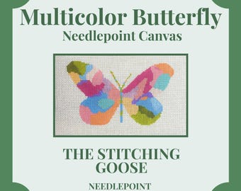 Multicolor Butterfly Needlepoint Canvas