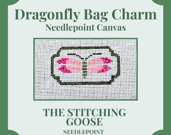 Dragonfly Bag Tag Needlepoint Canvas