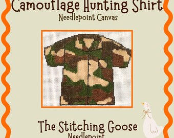 Camouflage Hunting Shirt Needlepoint Canvas