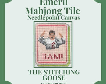 Emeril Bam Mahjong Tile Needlepoint Canvas