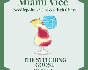 Miami Vice Cocktail Needlepoint & Cross Stitch Chart