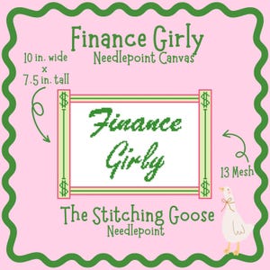 Finance Girly Needlepoint Canvas Pre-Order