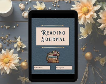 Diario de lectura Tea & Tales / Registro de libros digital, Seguimiento de revisiones / Planificador imprimible y rellenable / Regalo para amantes de los libros / Desafío de lectura