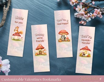 Marcapáginas editables de San Valentín para niños (Parte 2) / San Valentín imprimible para el aula / San Valentín sin dulces / Descarga instantánea