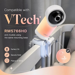 Baby Monitor Mount Compatible with VTech RM5766HD | No-Drill Crib Camera Holder | Nursery