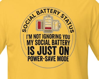 Social Battery Power-Save Mode T-Shirt | Funny Introvert Tee