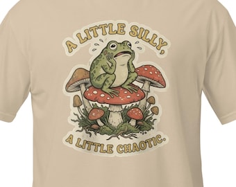 Retro Frog Mushroom T-Shirt | Whimsical Cottagecore Graphic Tee