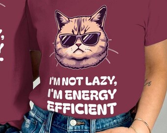 Energy Efficient Cat Funny Graphic T-Shirt