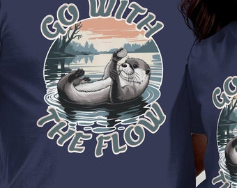 Go With The Flow Otter Graphic T-Shirt